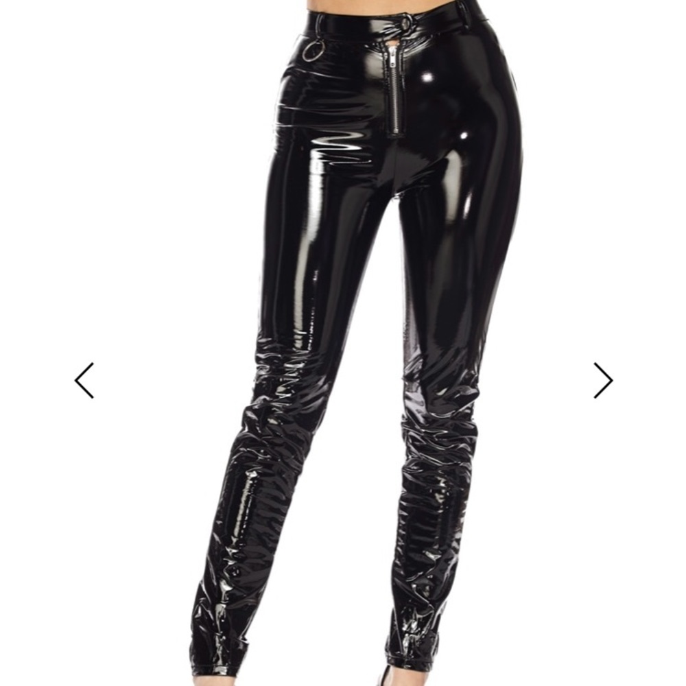 High waist latex pants